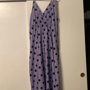 Shien Purple and black Polka Dot Dress